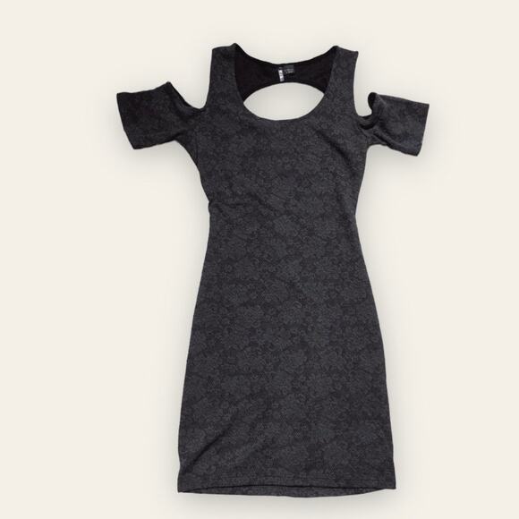 Urban Outfitters Sparkle & Fade gray floral cold shoulder dress - Picture 1 of 9